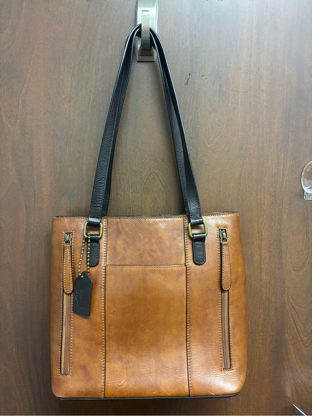 Cameleon Hephaestus Tyche Leather Tote | Brown & Black | EUC